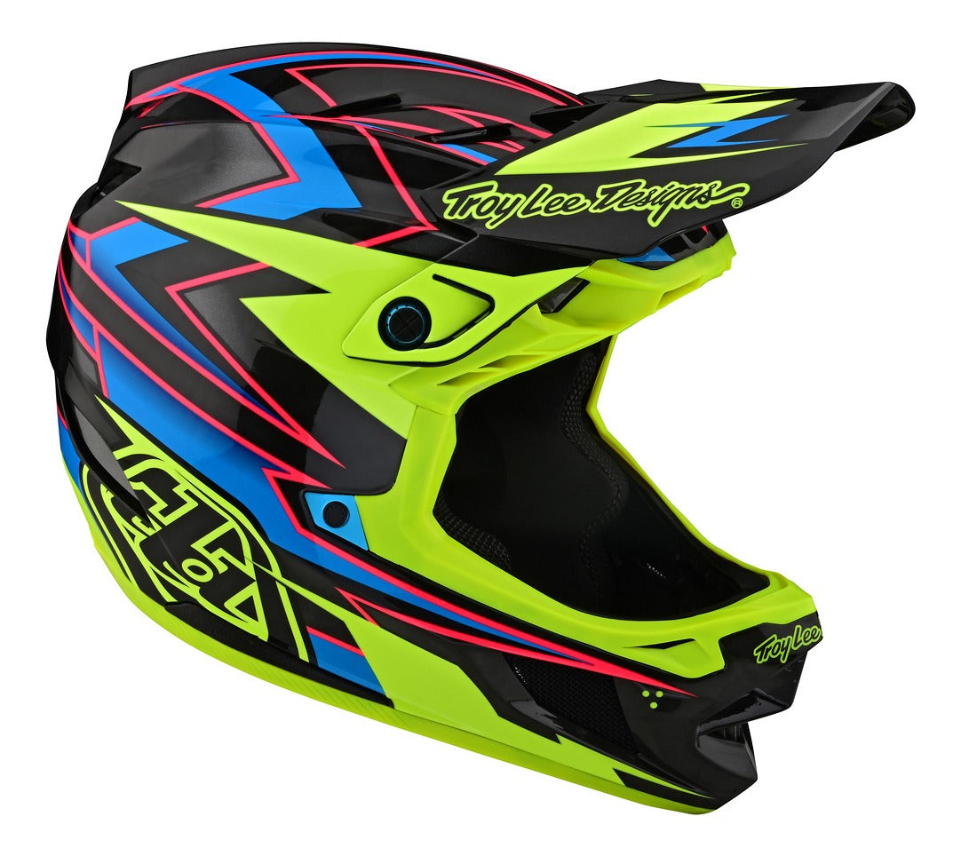 Casco Troy Lee Designs D4 de Carbón Volt Black / Flo Yellow